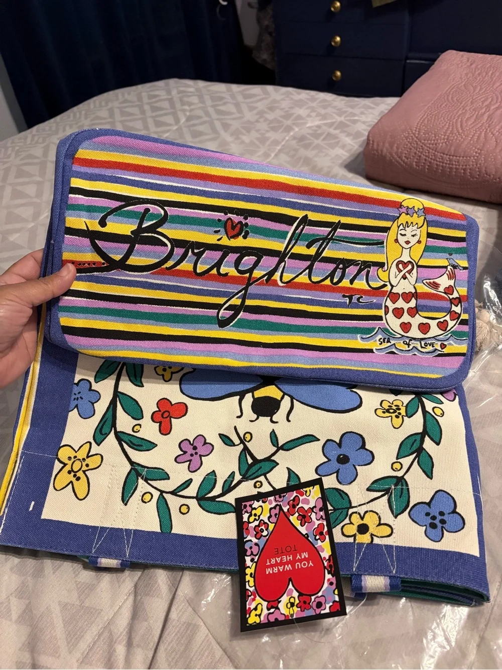 Brighton Striped Multi-Color Foldover Clutch - Multi